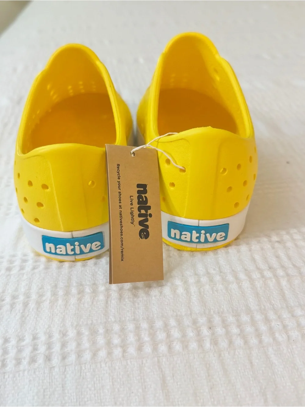 Native Kids Slip-On Water Shoes in Yellow with‎ White Toe